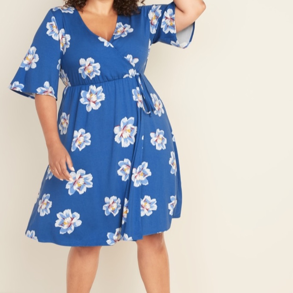 Fit & Flare faux wrap dress